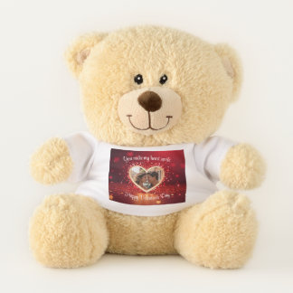 Personalized Heart Photo Frame Teddy Bear