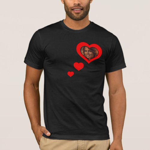 Personalized Heart Photo I love my girlfriend  T_Shirt
