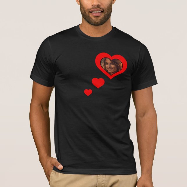 Personalized Heart Photo I love my girlfriend  T-Shirt (Front)