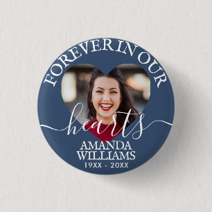Personalized Heart Photo Memorial Button