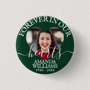 Personalized Heart Photo Memorial Button