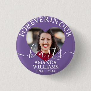 Personalized Heart Photo Memorial Button