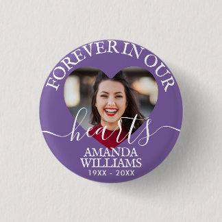 Personalized Heart Photo Memorial Button
