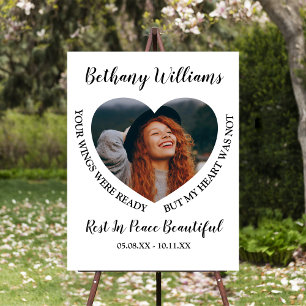 Personalized Heart Photo Memorial Foam Board Sign