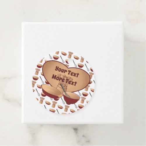 Personalized Heart Retro Kitchen Cooking Favor Tags