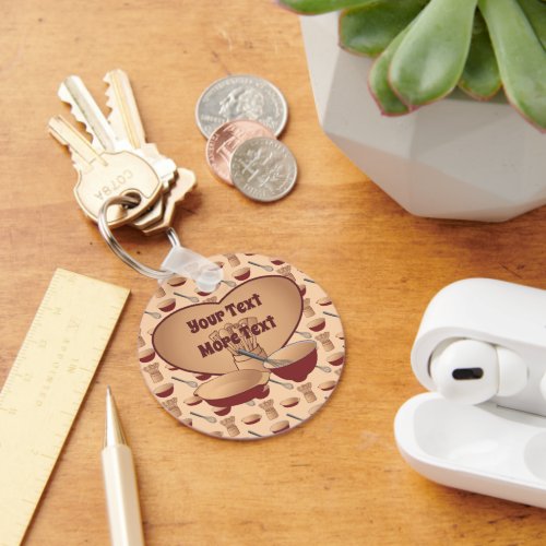 Personalized Heart Retro Kitchen Cooking Keychain