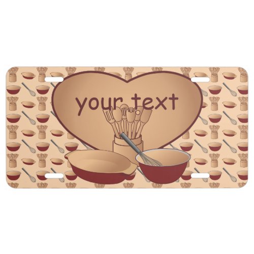 Personalized Heart Retro Kitchen Cooking License Plate