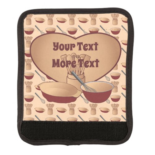 Personalized Heart Retro Kitchen Cooking Luggage Handle Wrap