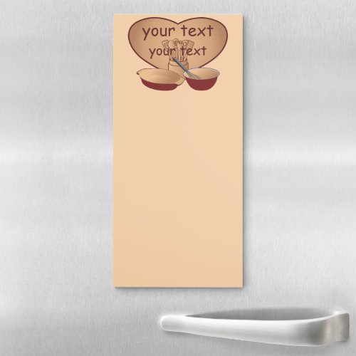 Personalized Heart Retro Kitchen Cooking Magnetic Notepad