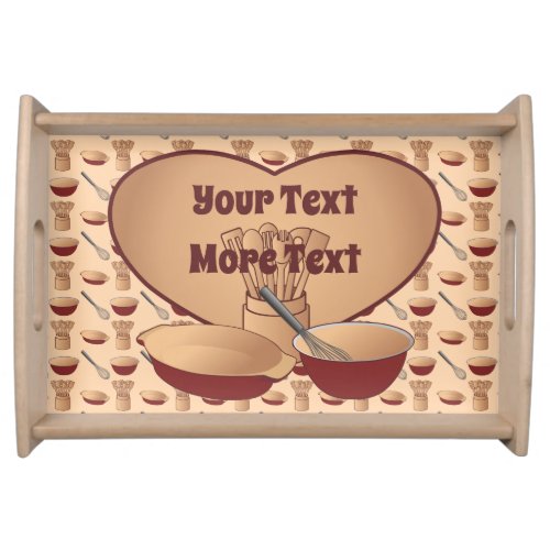 Personalized Heart Retro Kitchen Cooking Serving Tray