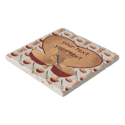 Personalized Heart Retro Kitchen Cooking Trivet