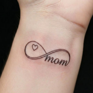 Personalized Heart Script for Moms Custom Infinity Temporary Tattoos