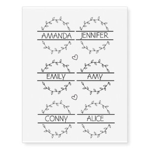 Personalized Heart Script Name Temporary Tattoos