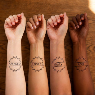 Personalized Heart Script Name Temporary Tattoos