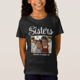 Personalized Heart Script Photo SISTERS T-Shirt