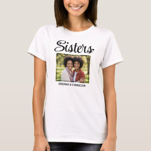Personalized Heart Script Photo SISTERS T-Shirt