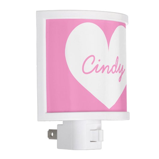 Personalized heart shape night light for kids room (Right)