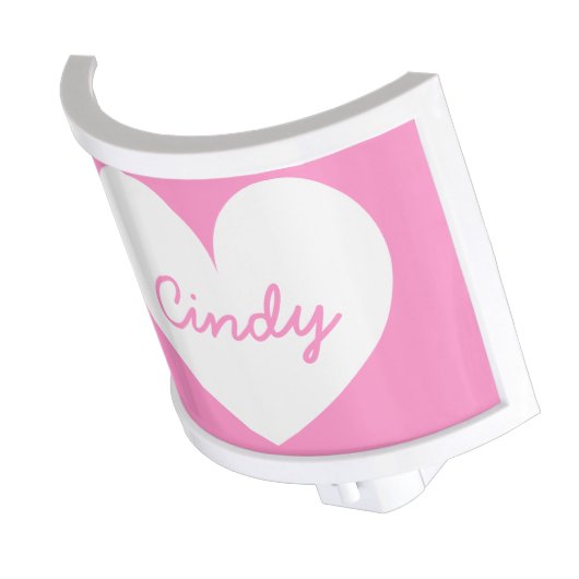 Personalized heart shape night light for kids room (Angled)