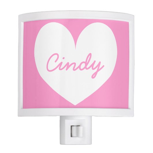 Personalized heart shape night light for kids room (Front)