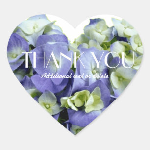 Personalized Heart-shaped Hydrangea Thank You Heart Sticker