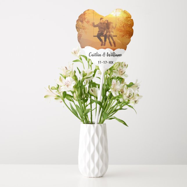 Personalized Heart Shaped Photo Balloon Wedding (Vase)