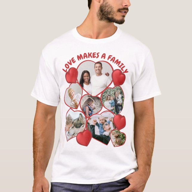 Personalized heart shaped photo collage T-Shirt (Front)