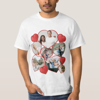 Personalized heart shaped photo collage T-Shirt