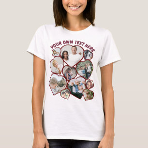 Personalized heart shaped photo collage T-Shirt