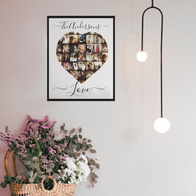 Personalized heart Shaped Photo collage template  Canvas Print (Creator Uploaded)