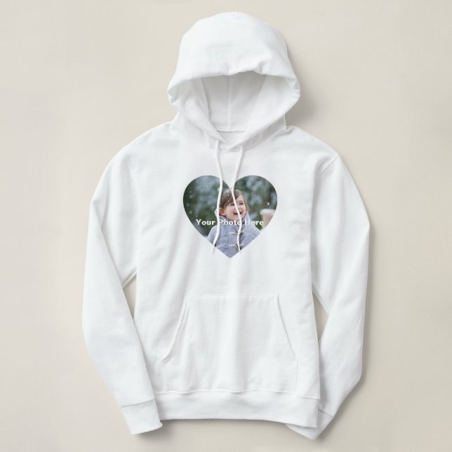 Personalized Heart-Shaped Photo Hoodie (Design Front)