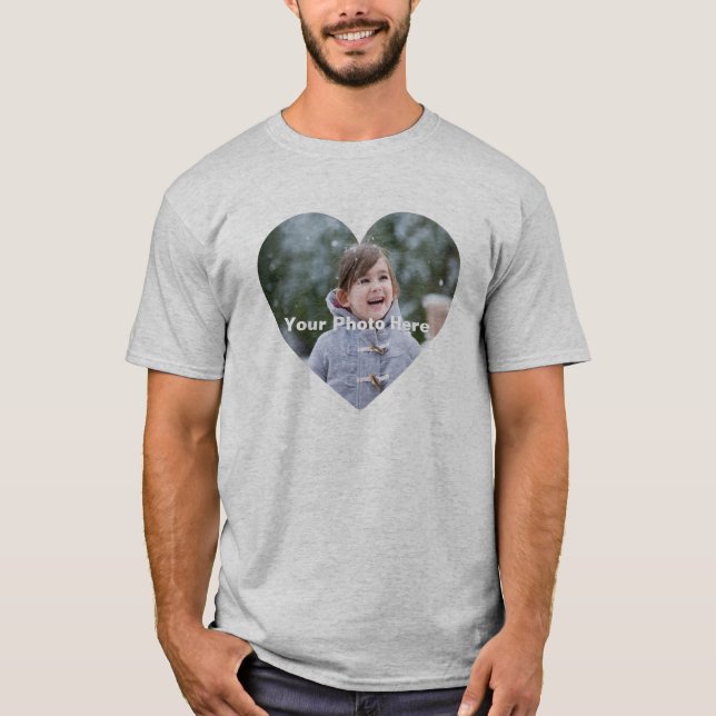 Personalized Heart-Shaped Photo Men's T-Shirt (Front)