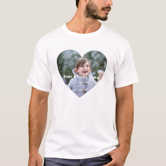 Personalized Heart-Shaped Photo Men's T-Shirt