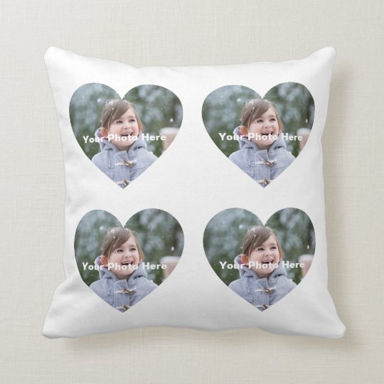 Personalized Heart Shaped Photo Pillow 4x Zazzle Com