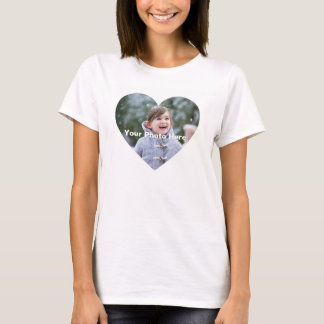 Personalized Heart-Shaped Photo Women's T-Shirt