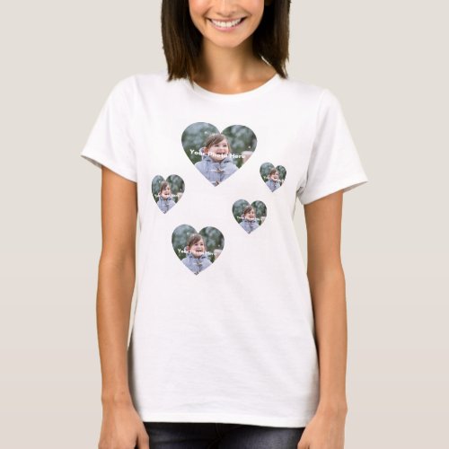 Personalized Heart_Shaped Photo Womens T_Shirt