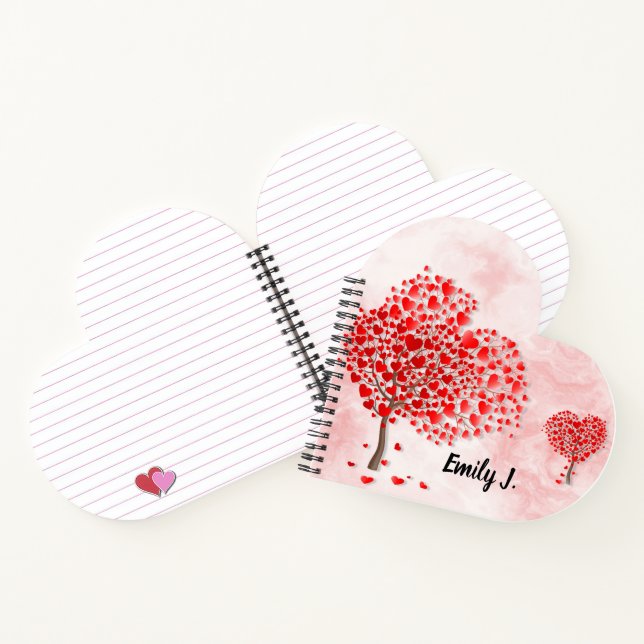 Personalized Heart Shaped Spiral Notebook (Inside)
