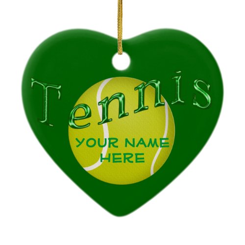 PERSONALIZED Heart Shaped Tennis Ornaments