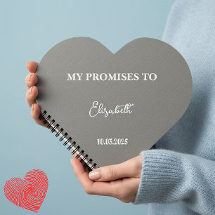 Personalized Heart-Shaped Vow Book My Promises to