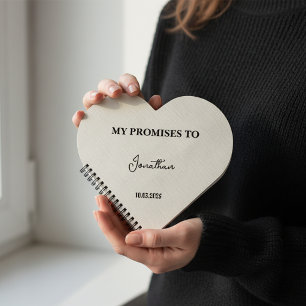 Personalized Heart-Shaped Vow Book  My Promises to