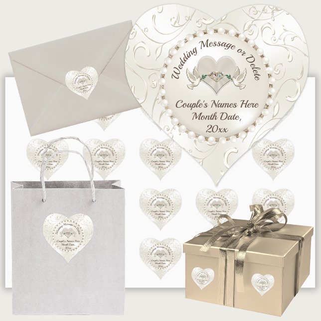 Personalized Heart Shaped, Wedding Stickers (Creator Uploaded)