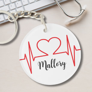Personalized Heart Simple Medical Keychain