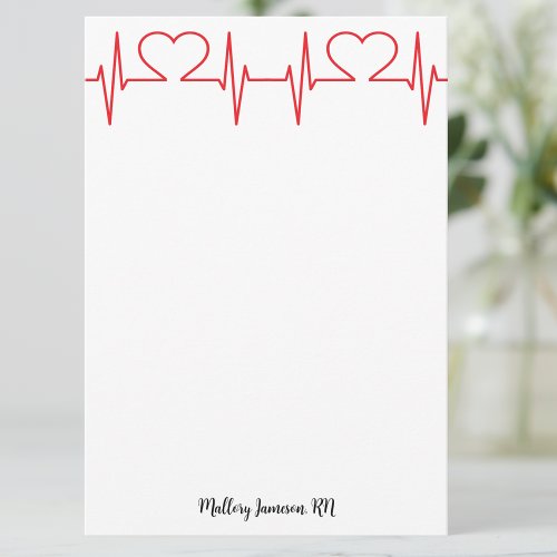 Personalized Heart Simple Medical Note Card