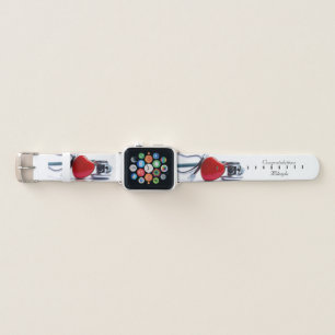 Personalized Heart & Stethoscope Apple Watch Band