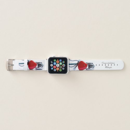 Personalized Heart &amp; Stethoscope Apple Watch Band