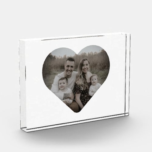 personalized heart template photo block