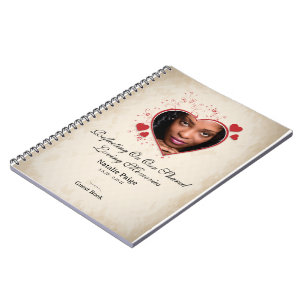 Personalized Heart-Themed Memorial Guest Book