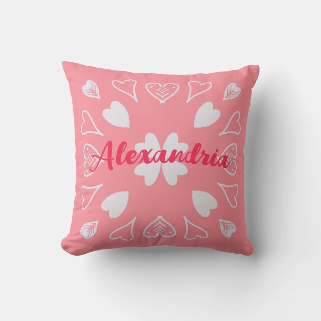 Personalized Heart Throw Pillow (Front)