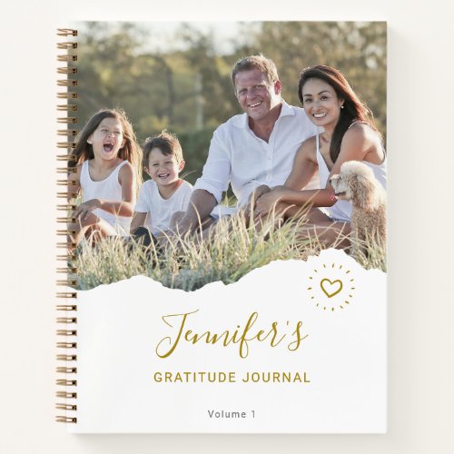 Personalized Heart Torn Photo Gratitude Journal