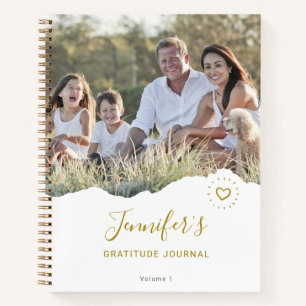 Personalized Heart Torn Photo Gratitude Journal