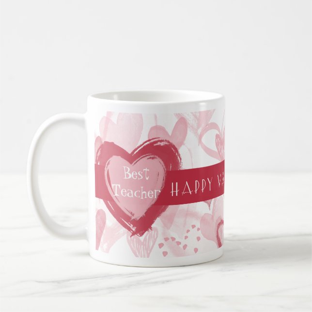Personalized Heart  Valentine Mug for Teacher (Left)